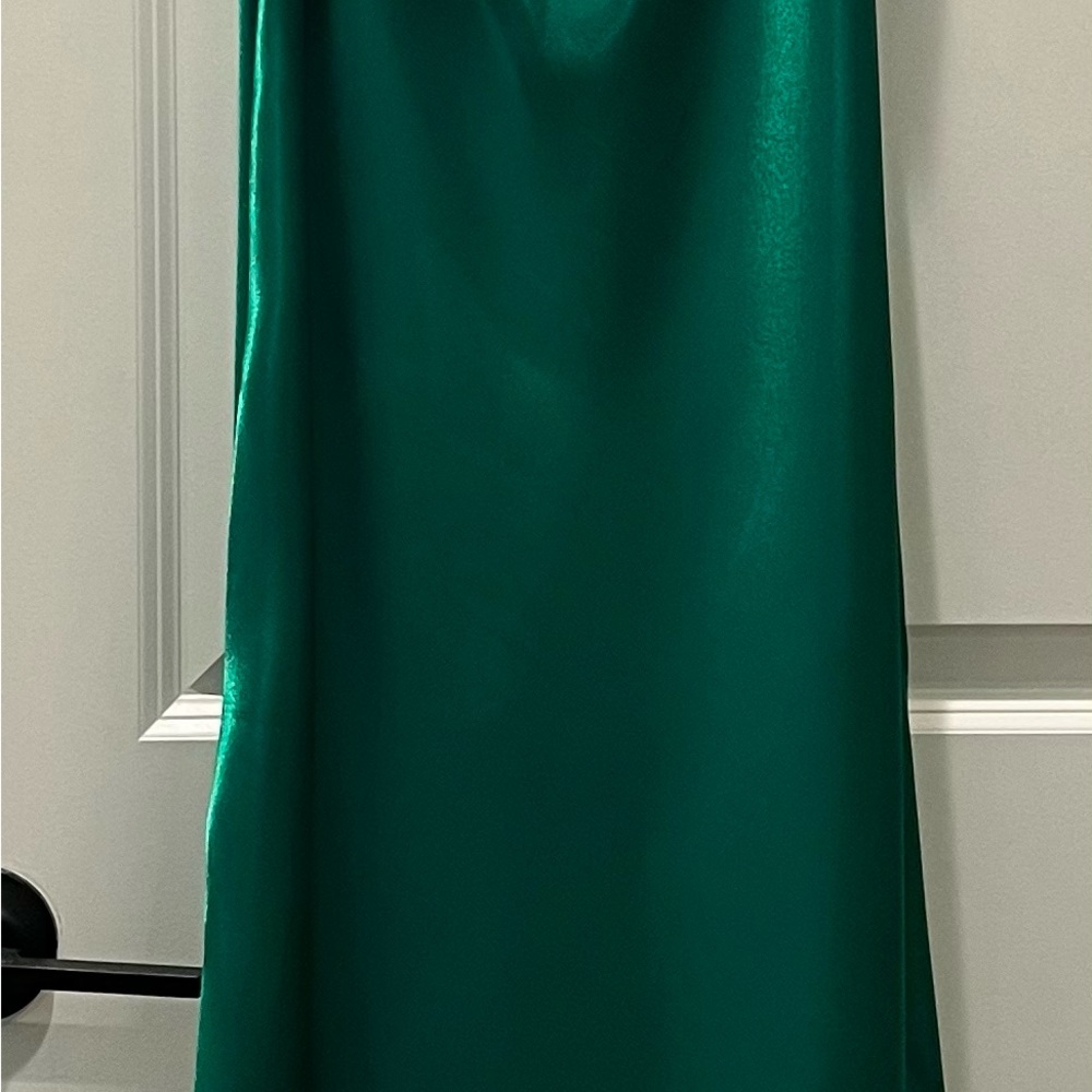 Bloomingdale's Teal Satin Gown